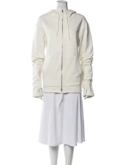 Pre-owned Helmut Lang Crew Neck Long Sleeve Hoodie In White