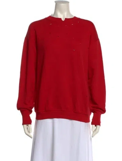 Pre-owned Helmut Lang Crew Neck Long Sleeve Sweatshirt In Red