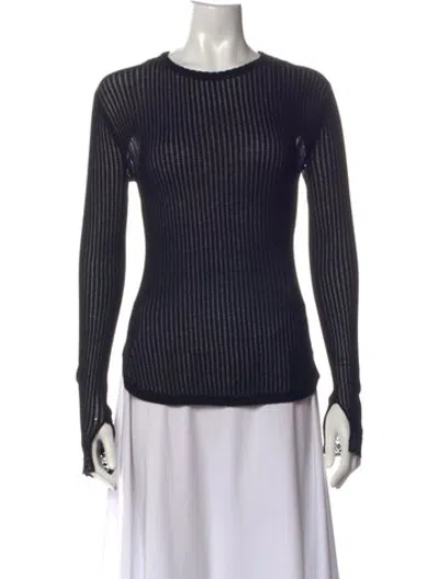 Pre-owned Helmut Lang Crew Neck Long Sleeve Top In Black