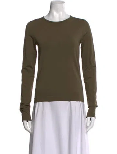 Pre-owned Helmut Lang Crew Neck Long Sleeve Top In Green