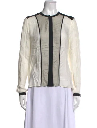 Pre-owned Helmut Lang Crew Neck Long Sleeve Top In Neutrals