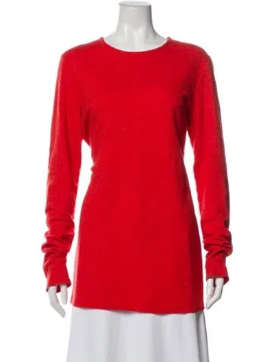Pre-owned Helmut Lang Crew Neck Long Sleeve Top In Orange