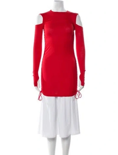 Pre-owned Helmut Lang Crew Neck Long Sleeve Top In Red