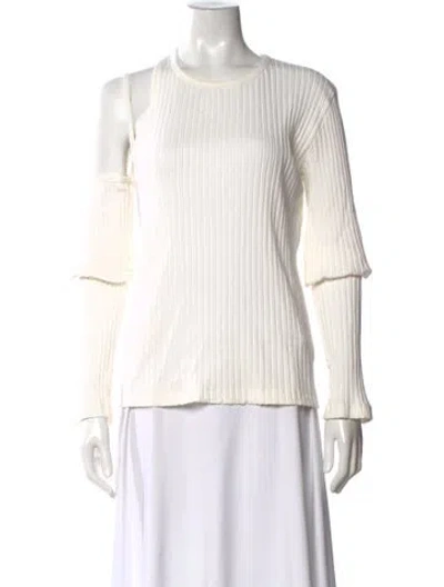 Pre-owned Helmut Lang Crew Neck Long Sleeve Top In White