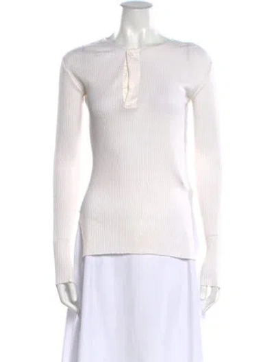 Pre-owned Helmut Lang Crew Neck Long Sleeve Top In White