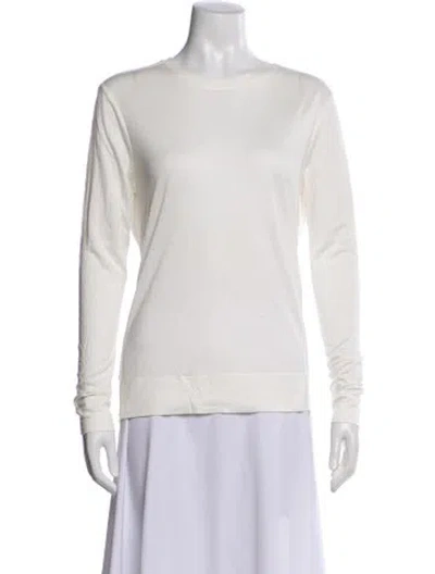 Pre-owned Helmut Lang Crew Neck Long Sleeve Top In White