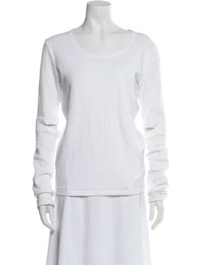 Pre-owned Helmut Lang Crew Neck Long Sleeve Top In White