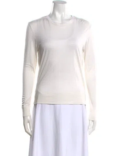 Pre-owned Helmut Lang Crew Neck Long Sleeve Top In White
