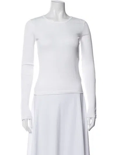 Pre-owned Helmut Lang Crew Neck Long Sleeve Top In White