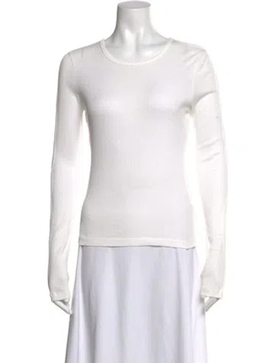 Pre-owned Helmut Lang Crew Neck Long Sleeve Top In White