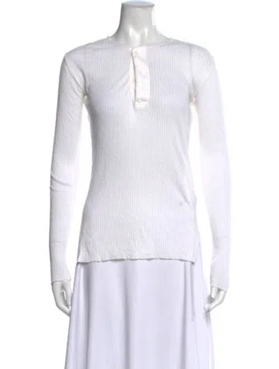 Pre-owned Helmut Lang Crew Neck Long Sleeve Top In White