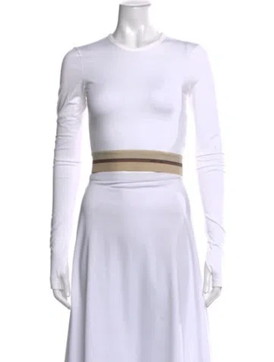 Pre-owned Helmut Lang Crew Neck Long Sleeve Top In White