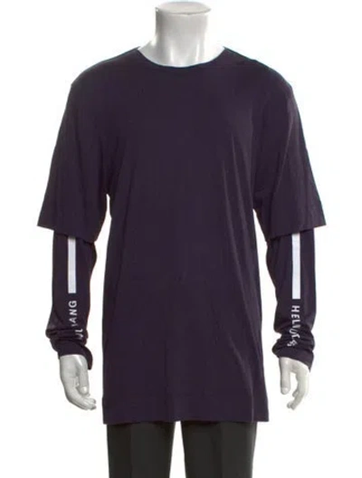 Pre-owned Helmut Lang Crew Neck Long Sleeve T-shirt In Purple