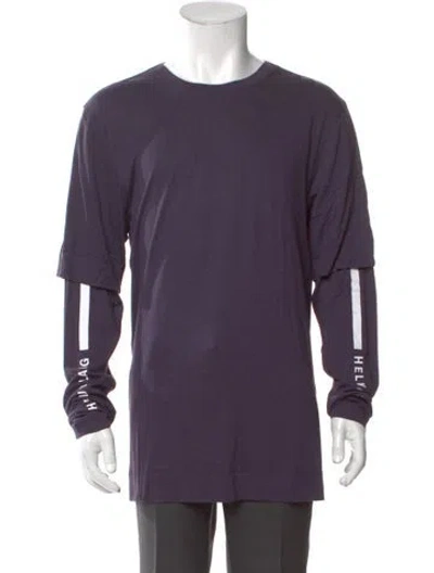 Pre-owned Helmut Lang Crew Neck Long Sleeve T-shirt W/ Tags In Purple