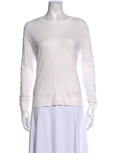Pre-owned Helmut Lang Crew Neck Long Sleeve T-shirt In White