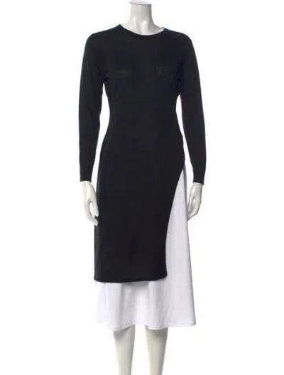 Pre-owned Helmut Lang Crew Neck Long Sleeve Tunic In Black