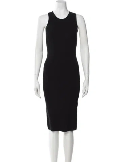 Pre-owned Helmut Lang Crew Neck Midi Length Dress In Black