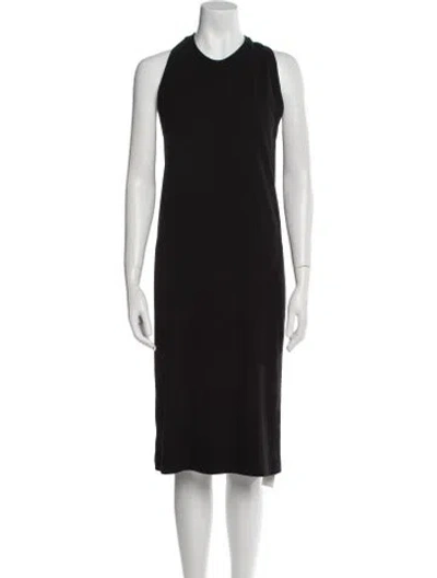 Pre-owned Helmut Lang Crew Neck Midi Length Dress In Black