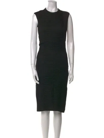 Pre-owned Helmut Lang Crew Neck Midi Length Dress In Black