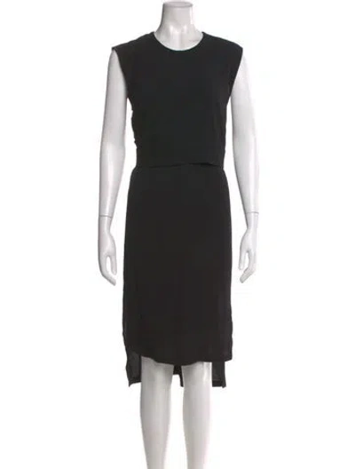 Pre-owned Helmut Lang Crew Neck Midi Length Dress In Black