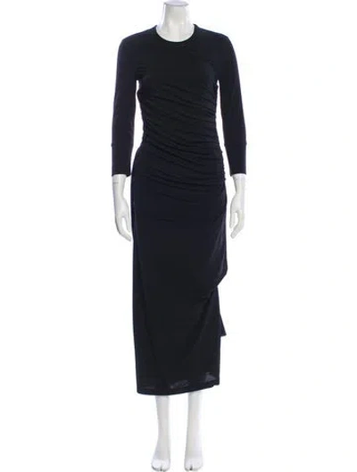 Pre-owned Helmut Lang Crew Neck Midi Length Dress In Black