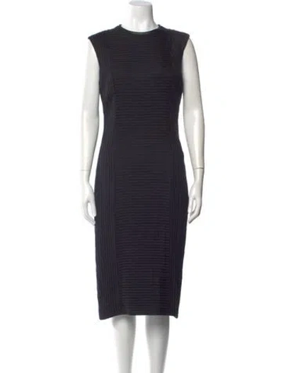 Pre-owned Helmut Lang Crew Neck Midi Length Dress In Black