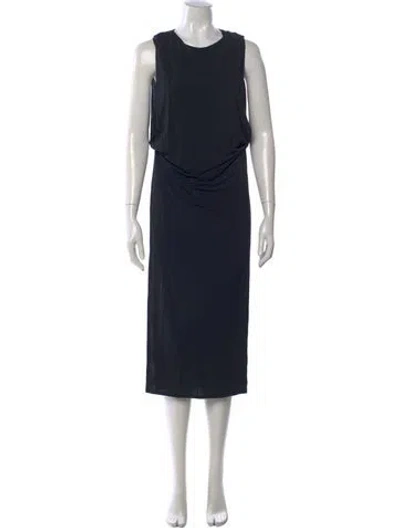 Pre-owned Helmut Lang Crew Neck Midi Length Dress In Black