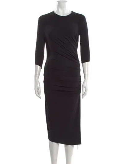 Pre-owned Helmut Lang Crew Neck Midi Length Dress In Black
