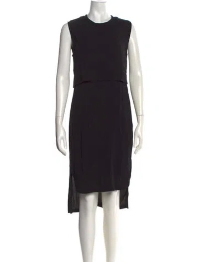 Pre-owned Helmut Lang Crew Neck Midi Length Dress In Black