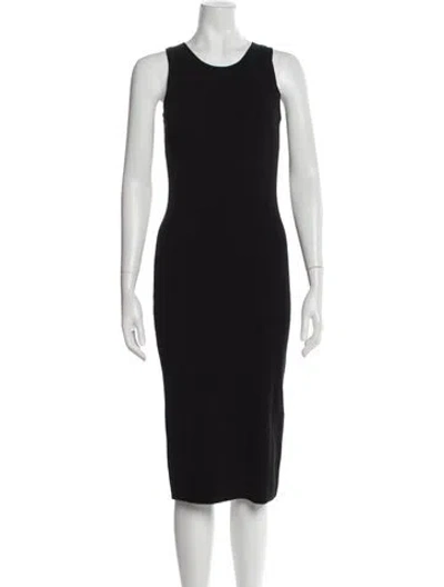 Pre-owned Helmut Lang Crew Neck Midi Length Dress In Black