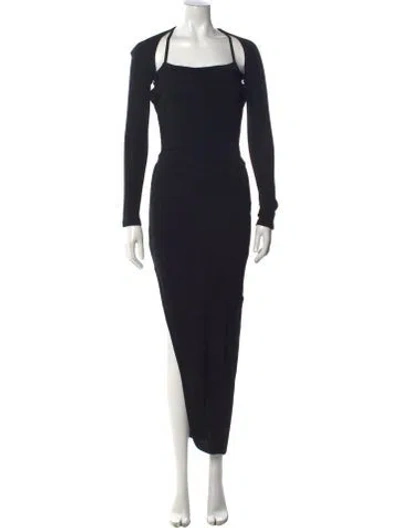 Pre-owned Helmut Lang Crew Neck Midi Length Dress In Black