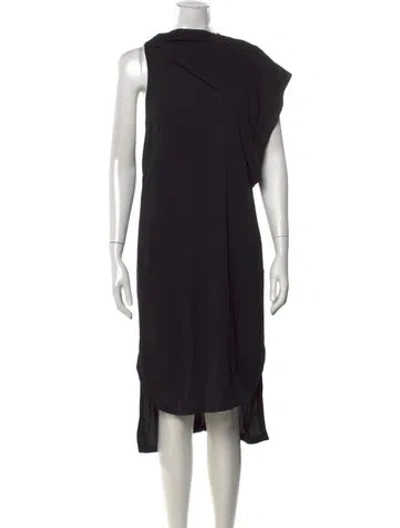 Pre-owned Helmut Lang Crew Neck Midi Length Dress In Black