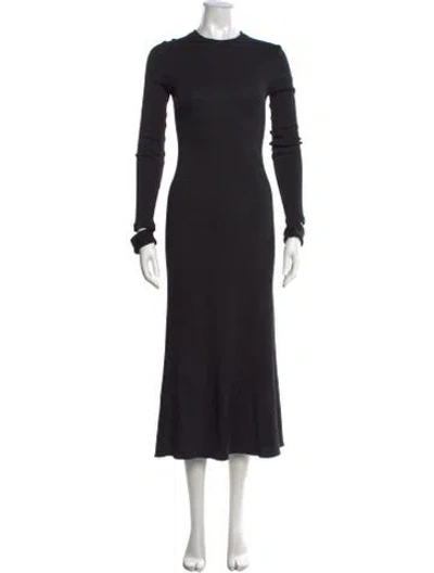 Pre-owned Helmut Lang Crew Neck Midi Length Dress In Black