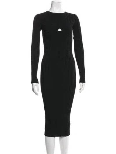 Pre-owned Helmut Lang Crew Neck Midi Length Dress In Black