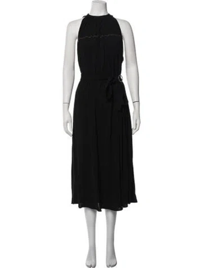 Pre-owned Helmut Lang Crew Neck Midi Length Dress In Black