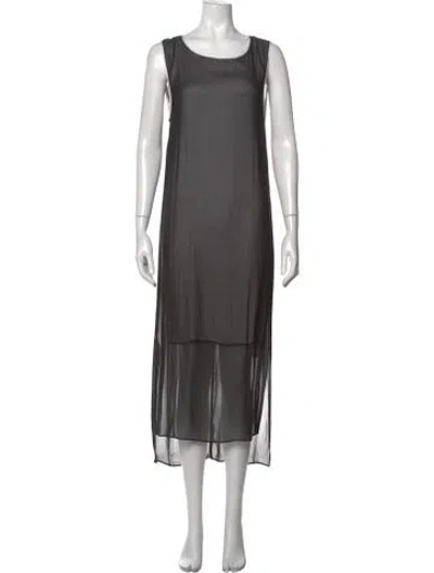 Pre-owned Helmut Lang Crew Neck Midi Length Dress In Black