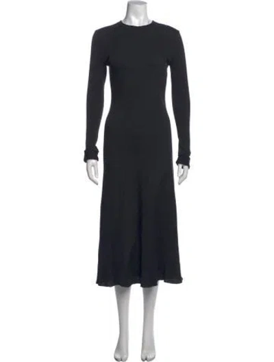 Pre-owned Helmut Lang Crew Neck Midi Length Dress In Black
