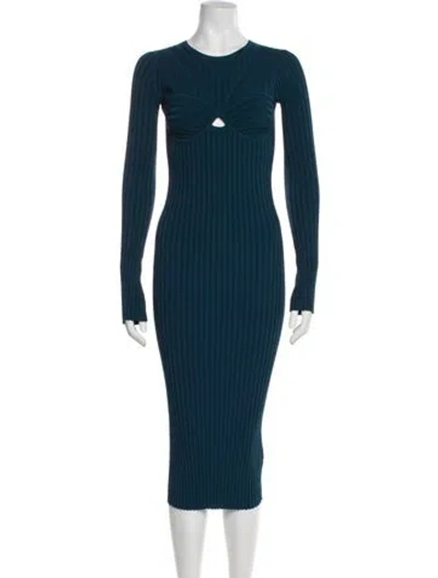Pre-owned Helmut Lang Crew Neck Midi Length Dress In Blue