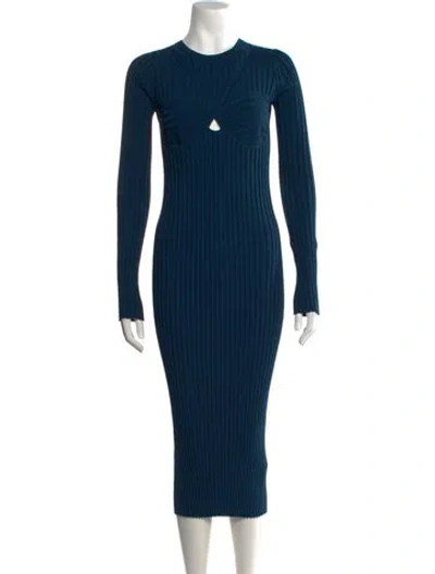 Pre-owned Helmut Lang Crew Neck Midi Length Dress In Blue