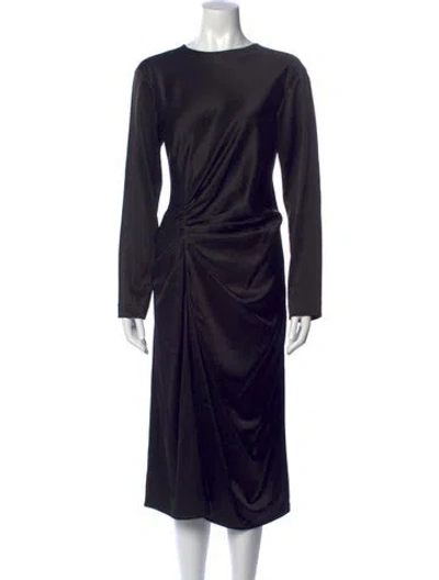 Pre-owned Helmut Lang Crew Neck Midi Length Dress In Blue