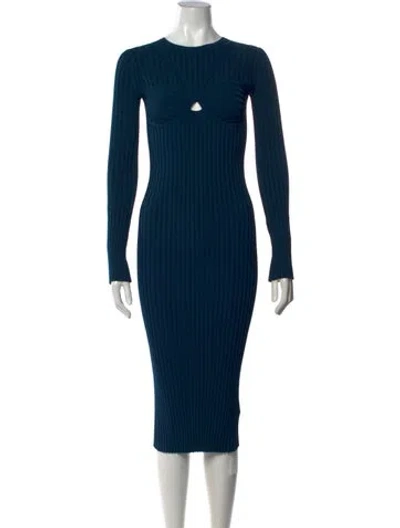 Pre-owned Helmut Lang Crew Neck Midi Length Dress In Blue
