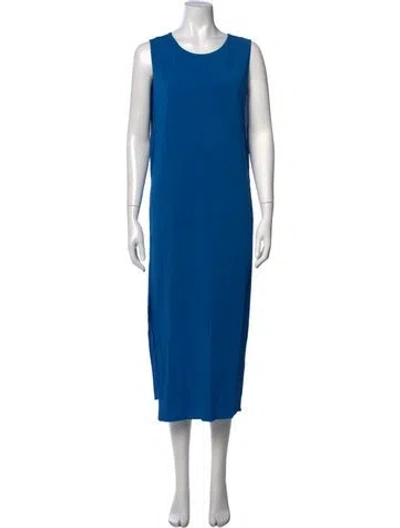 Pre-owned Helmut Lang Crew Neck Midi Length Dress In Blue