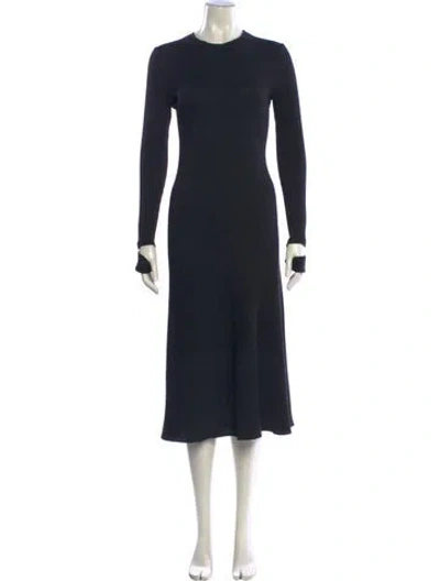 Pre-owned Helmut Lang Crew Neck Midi Length Dress In Gray