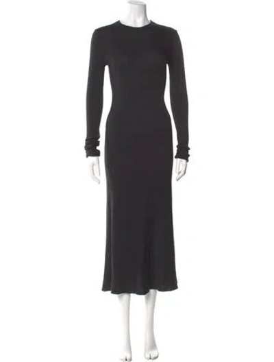 Pre-owned Helmut Lang Crew Neck Midi Length Dress In Gray