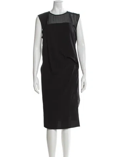 Pre-owned Helmut Lang Crew Neck Midi Length Dress In Gray