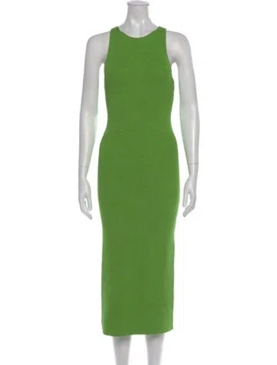 Pre-owned Helmut Lang Crew Neck Midi Length Dress In Green
