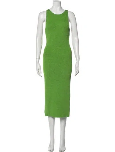 Pre-owned Helmut Lang Crew Neck Midi Length Dress In Green