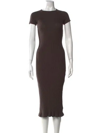Pre-owned Helmut Lang Crew Neck Midi Length Dress In Green