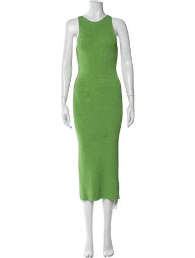 Pre-owned Helmut Lang Crew Neck Midi Length Dress In Green