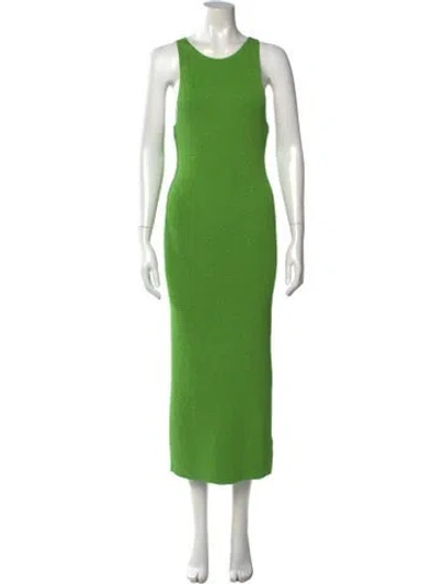 Pre-owned Helmut Lang Crew Neck Midi Length Dress In Green